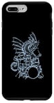 Coque pour iPhone 7 Plus/8 Plus Dragon jouant de la batterie Cool Drummer Animal Rock Musicien