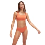 Speedo Womenss Textured Deep U-Back Bikini in Orange material_nylon - Size 14 UK