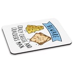 Beware Crazy Cheese And Crackers Man PC Computer Mouse Mat Pad Funny Food