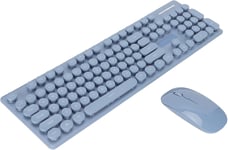 Combo Clavier Et Souris Sans Fil Bluetooth,Ensemble Clavier Et Souris Retro Punk A Double Mode,Ensemble Clavier Et Souris Portables Pour Bureau,Souris Et Clavier Silencieux(Bleu)