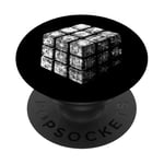 Magic Cube 3D Wireframe – Vintage Magic Cube Lover PopSockets PopGrip Adhésif