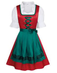 October Festival Costume Women 3 Piece German Dirndl Dress Bavarian Costumes Party Dresses for Bavarian Beer Carnival Oktoberfest