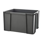 SUNDIS Master Box, bac de rangement 45L en plastique recyclé, robuste et renforcé, parois droites, superposable et combinable, idéal pour l’atelier, le bricolage ou le transport