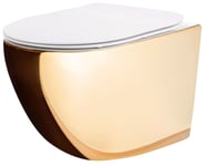 WC-istuin REA Carlo Flat Mini, Gold/White