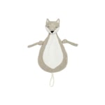 Jollein 031-594-67077 Doudou à tétine, motif de renard, blanc/olive, 29 x 20 cm