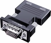 Adaptateur Hdmi Vers Vga, Convertisseur Hdmi Vers Vga 1080P 60Hz Hdmi Femelle To Vga Mâle Avec Câble Audio 3,5 Mm Convertisseur Compatible Memory Roku, Pc, Projecteur, Moniteur Et [YIN142981]