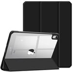 FINTIE Coque pour iPad 10ème Génération 10.9 Pouces 2022 - Coque Arrière Rigide et Transparente Claire, Housse avec Bords Antichoc Etui Veille/Réveil Automatique, Noir