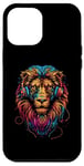 iPhone 12 Pro Max Lion Wearing Headphones Cool Lion Colourful Case