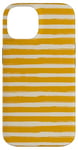 Coque pour iPhone 14 Jaune moutarde Beige rayé Girly Esthétique Preppy Stripes