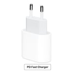 20W iPhone Snabbladdare för Apple 11/12/13/14/15 med USB-C Strömadapter Vit