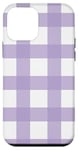 iPhone 12 mini Purple White Checkered Plaid Flannel Gingham Pattern Checker Case