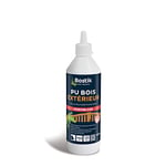 Bostik Colle PU Bois Extérieur – Colle Bois Polyuréthane Liquide – Colle Bois D4 Extérieur et Intérieur – Résiste à l'Eau – Blanchâtre après Séchage – Biberon de 500gr