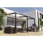 Antigua - Pergola Adossee 3X4M En Aluminium - Structure Seule