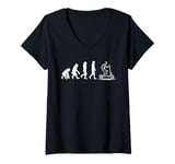 Womens Evolution Of Man Riding E-Scooter V-Neck T-Shirt