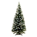 WeRChristmas 6 ft Pre-Lit Fibre Optic Christmas Tree with 86-LED Ball Decorations, Green/ White