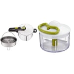 Tefal Secure 5 Neo Cocotte-Minute 6 L, Induction, INOX, Autocuiseur P2530738 & Hachoir Manuel 5 Secondes, 500 ML, Système de Coupe breveté, Lames en Acier Inoxydable, Fermeture sécurisée