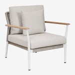 Fauteuil De Jardin En Bois De Teck Et Aluminium Salbury Blanc