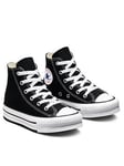 Converse Kids Girls Eva Lift Canvas Hi Top Trainers - Black/White, Black/White, Size 11 Younger