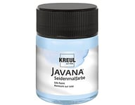 Kreul 8133 - Javana peinture sur soie en pot de 50 ml, bleu ciel, peinture brillante et hautement pigmentée à base d'eau, au caractère fluide, pénètre profondément dans les fibres