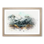 Big Box Art Road to The Mountains in California in Abstract Framed Wall Art Picture Print Ready to Hang, Oak A2 (62 x 45 cm)