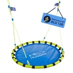 HUDORA Balançoire nid Alu 120 - Balançoire de haute qualité Indoor & Outdoor - Diamètre de 120 cm - Balançoire suspendue réglable en hauteur pour enfants & adultes jusqu'à 120kg