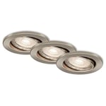 Briloner Leuchten 7144-032 Lot de 3 spots LED encastrables avec module LED orientable 3,5 W 350 lm 3000 K IP23 Nickel mat 86 x 70 mm (DxH)