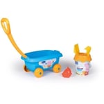 SMOBY - PEPPA PIG Chariot de plage garni : seau + tamis + pelle + reteau + moule