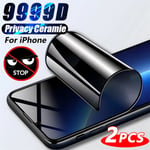 Anti-Spy Keramik Mjuk Film För iPhone 15 14 13 12 11 8 7 Pro Max Mini Plus SE 2020 X XS XR Privacy Full Cover Skärmskydd For iPhone 11 1PCS