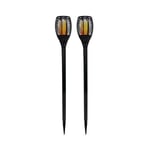 Lot de 2 mini torches solaires Maity Sun - Effet flamme - led - h 70 cm - Blanc chaud - Lumi Jardin