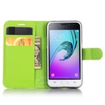 Galaxy J1 2016      Pu Wallet Case    [Green]