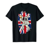 UK Flag Union Jack Gift Patriotic Astronaut T-Shirt