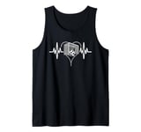 Heartbeat Soccer Heart Line Pulse Player Goal Team Tank Top