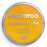 Snazaroo Sparkle Face and Body Paint for Kids and Adults, Sparkle Yellow Colour, Water Based, Easily Washable, Non-Toxic, Makeup, Body Painting for Parties, for Ages 3+