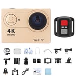 Mini caméra d'action WiFi écran 2,0 pouces 30FPS/170D caméra de casque étanche caméra de télécontrôle sous-marine caméra d'action Ultra HD 4K, or-télécommande-pas de carte