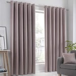 Fusion Strata Woven Eyelet Lined Curtains, Blush, 66 x 72 Inch, 100% Polyester, W168cm (66") x D183cm (72")