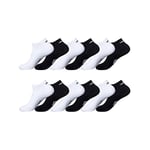 Chaussette Homme Coton - Lot de 12 - Socquettes Sportswear Homme, Maille Aérée & Confortables, Noir, Blanc, Taille 39/42