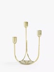 John Lewis Plain Steel Three Prong Candelabra Candle Holder