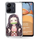 Cokitec Coque Renforcée pour Xiaomi Redmi 13C 4G Manga Demon Slayer Nezuko