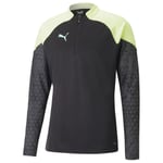 PUMA Treningsgenser IndividualCUP 1/4 Glidelås - Sort/Fast Yellow, størrelse X-Small