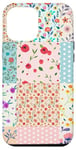 iPhone 12 Pro Max Blue & Pink Aesthetic Wildflower and Polka Dot Pattern Case