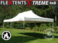 Snabbtält Depåtält Easy-up tält Eventtält Partytält FleXtents Xtreme 50 Heavy Duty 4x8m, Vit