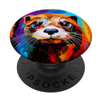 Otter Pop Art Colorful Drawing Painting PopSockets Adhesive PopGrip