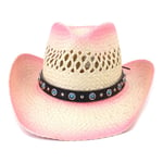 Summer Sun Cowboy Olkihattu Western Naiset Tyttö Vaaleanpunainen Tiara Cowgirl Hattu Käsintehty juhlapukujuhlahattu Panama Beach Cap