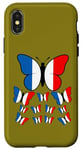 Coque pour iPhone X/XS French Pride Papillon Magnifique avec Drapeau de la France