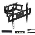 GRIFEMA Support Mural TV 26-65 Pouces - Fixation Murale TV Peut Contenir Jusqu'à 35KG, Accroche Television Mural Orientable (± 45°), Incline (+8°,-12°) et Étend, Support Vesa pour TV Plat/ Incurvé