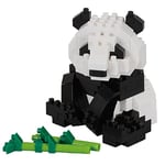 Bandai - Nanoblock - Panda géant - Mini figurine en briques - Jeu de construction - Kit construction figurines animaux panda avec bambou en pixel - NBC328