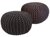 Golvkudde Stickad pall pouf set 2 stycken stickning stol