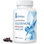 Gozitepe Liposomal Glutathione Reduced 2000mg per Serving | Glutathione Supplement with Hyaluronic Acid + Collagen Peptide + Resveratrol | 10x Better Absorption (60 Count (Pack of 1))