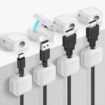 8 Pièces Range Cable Bureau, Cable Management Magnétique Clips Cable Auto-Adhésifs Organisateur Du Cable Pour Table De Nuit, Câbles D'Alimentation, Câbles Hdmi, Usb, Audio (7Mm)