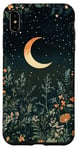 iPhone XS Max Night Forest Dark Cottagecore Crescent Moon Botanical Case